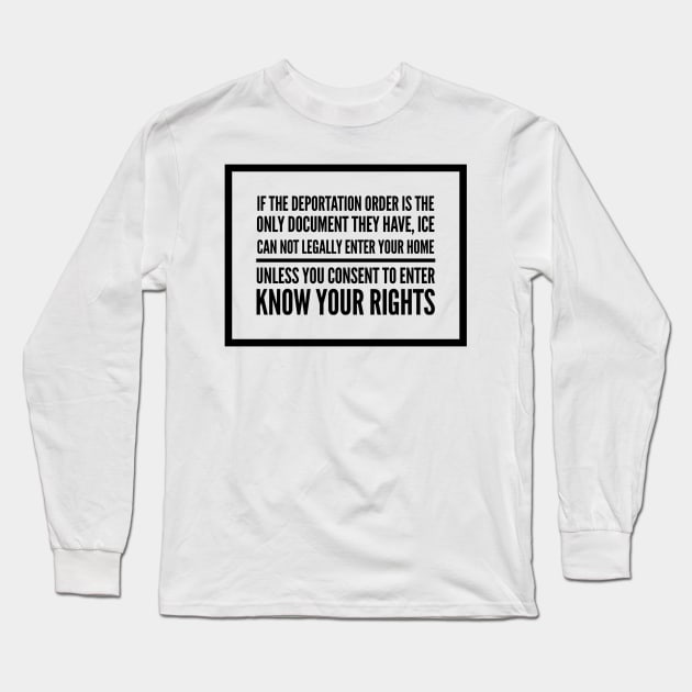 Know Your Rights: Consent to Enter (English) Long Sleeve T-Shirt by cipollakate